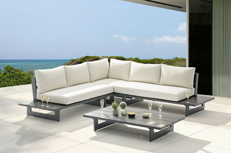Maldives - Water Resistant Outdoor Patio Sectional With Gray Frame