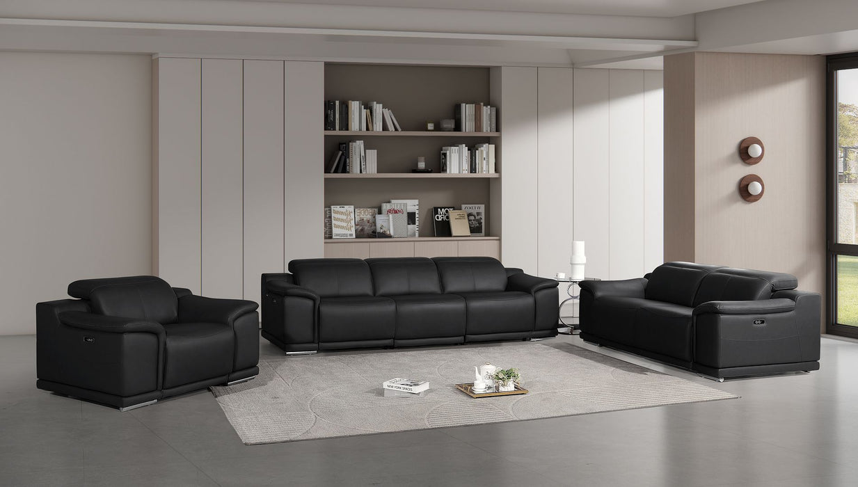 2679 - Power Reclining Sofa, Loveseat & Chair Set In Genuine Leather (5 Recliners)