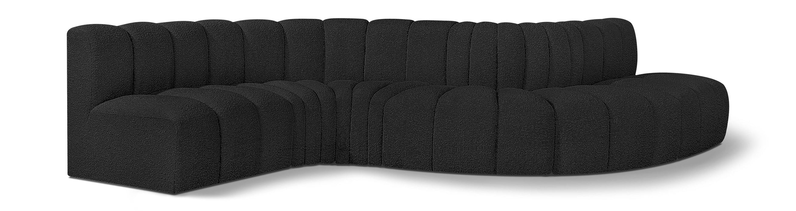 Arc - Boucle Fabric 6 Piece Curved Modular Sofa