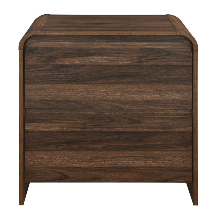 Mara - Two Drawer End Table / Bedside Table - Walnut