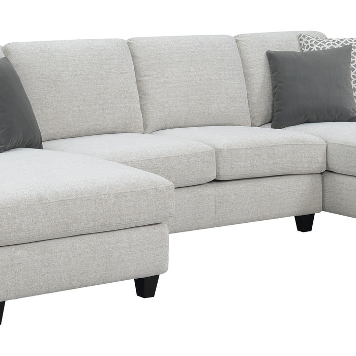 Walker - Chaise Sectional - Pale Gray