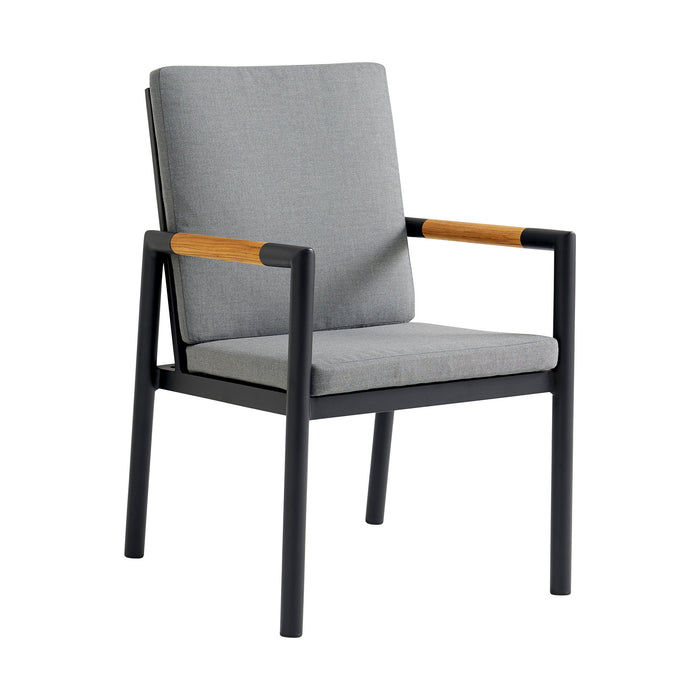 Crown - Outdoor Dining Chair (Set of 2) - Black / Teak