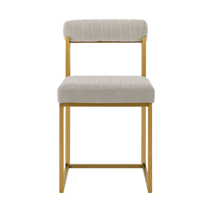 Anastasia - Dining Chair (Set of 2) - Gold Brushed / Taupe