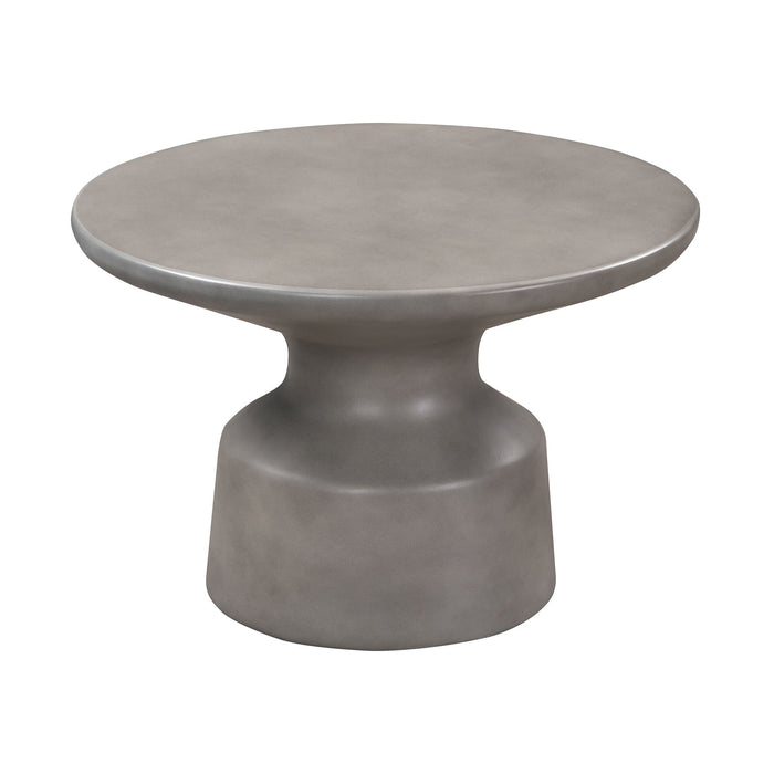 Sephie - Round Pedastal Coffee Table - Gray Concrete