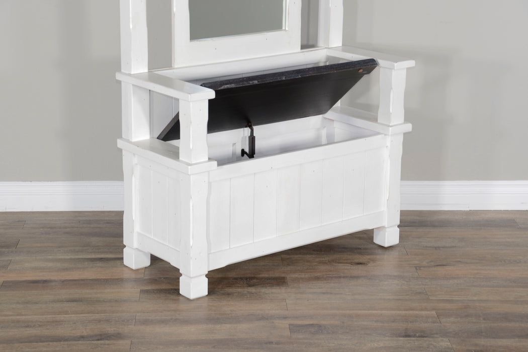 Carriage House - Hall Tree - Cottage White / Europen Dark