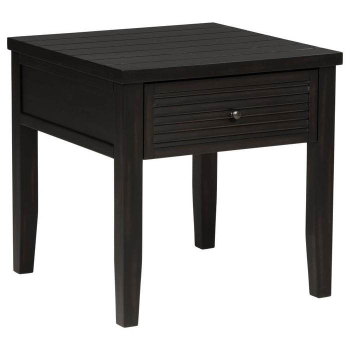 Concord - 1-Drawer Square End Table - Distressed Java
