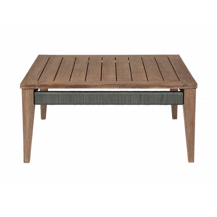 Orbit - Square Outdoor Patio Coffee Table - Weathered Eucalyptus