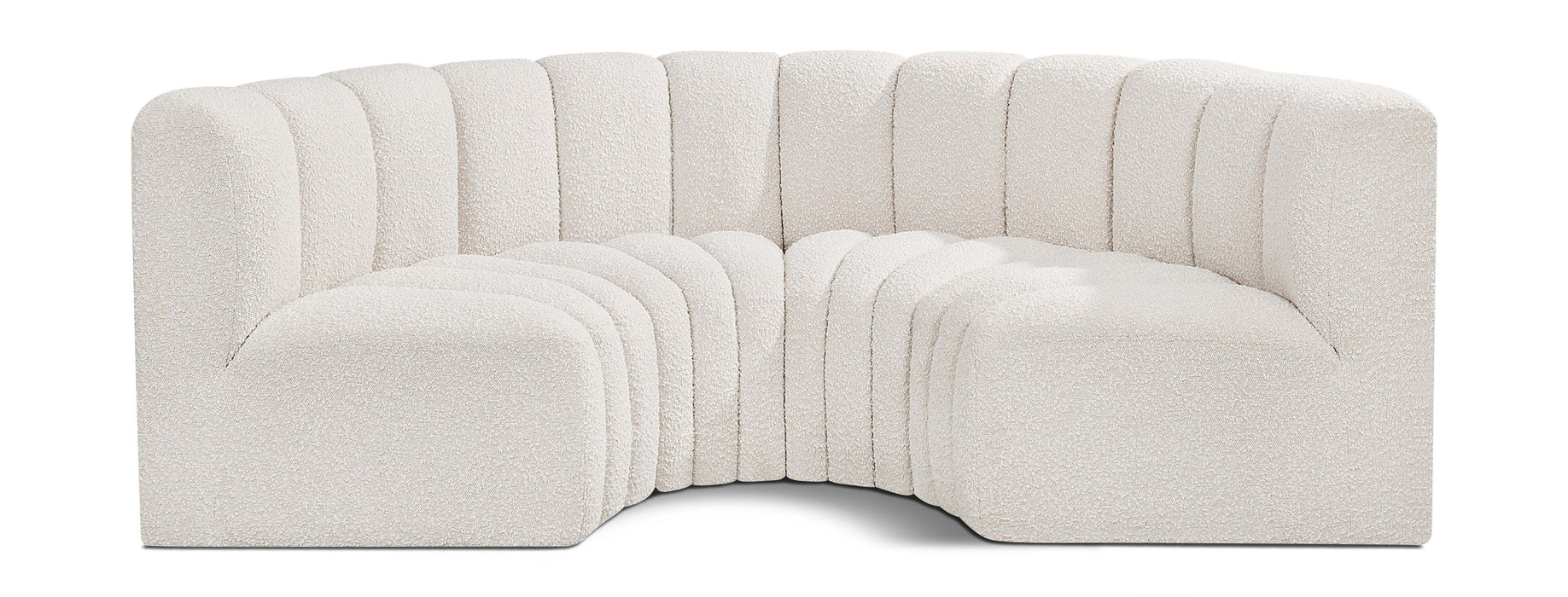 Arc - Boucle Fabric 4 Piece U-Shaped Modular Sofa