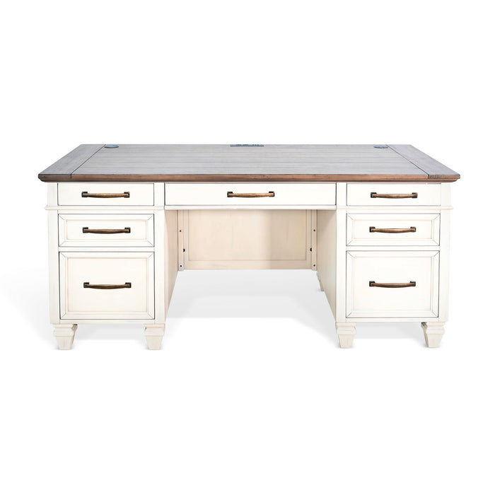 Carriage House - Desk - Cottage White / Europen Dark