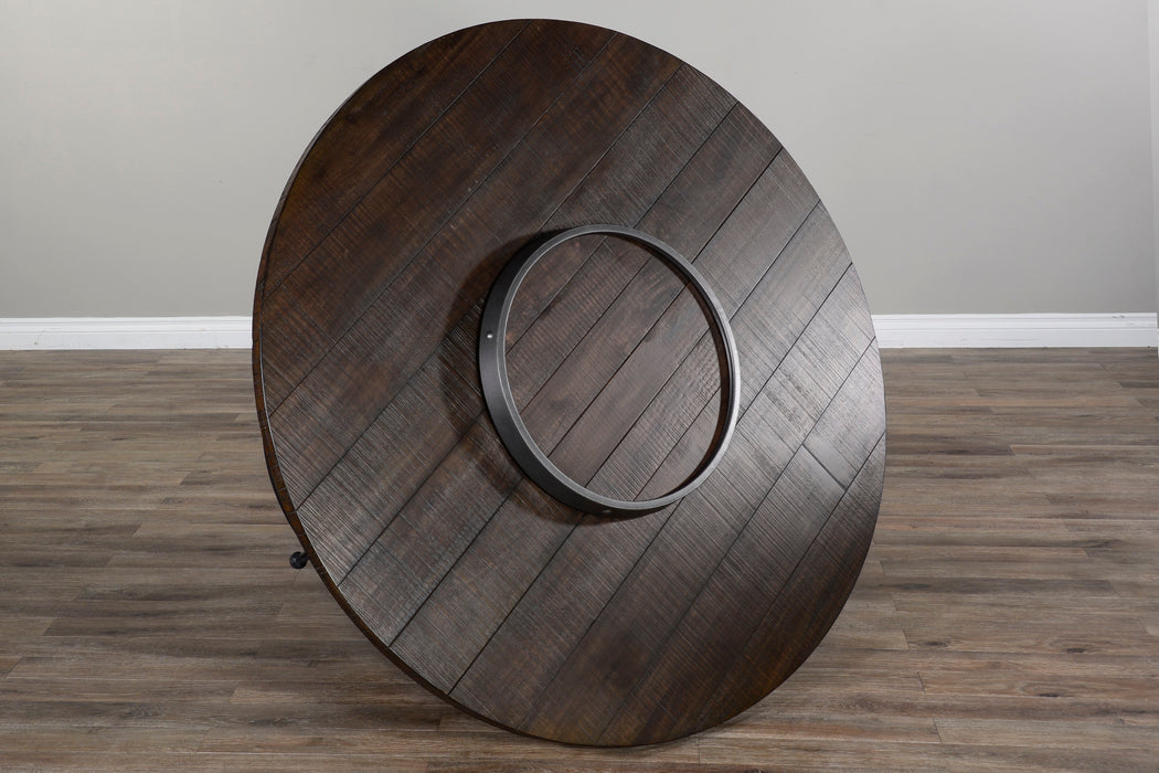 Homestead - Round Pub Table With Wine Barrel Base - Tobacco Leaf