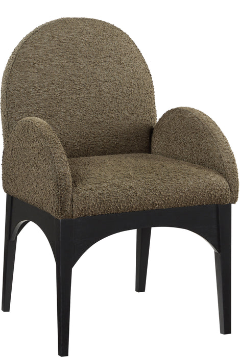 Waldorf - Boucle Dining Arm Chair With Black Legs