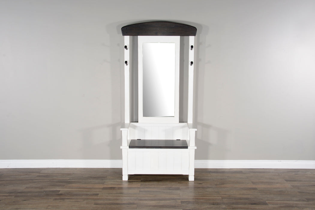 Carriage House - Hall Tree - Cottage White / Europen Dark