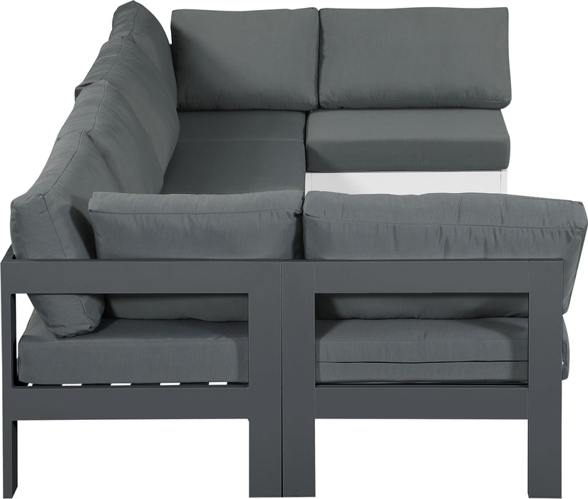 Nizuc - Outdoor Patio 6 Piece Modular Sectional With Gray Frame