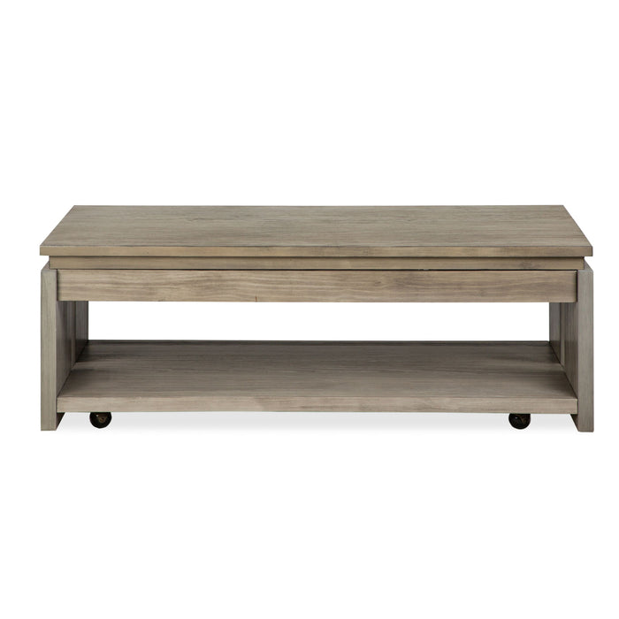 Conrad - Rectangular Lift Top Storage Cocktail Table With Casters - Stone Harbor Grey
