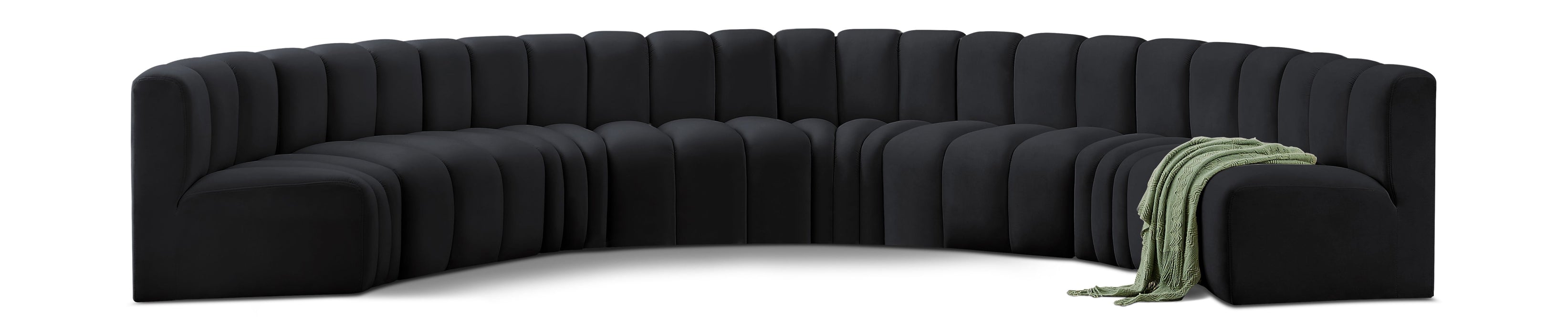 Arc - Velvet 8 Piece U-Shaped Modular Sofa