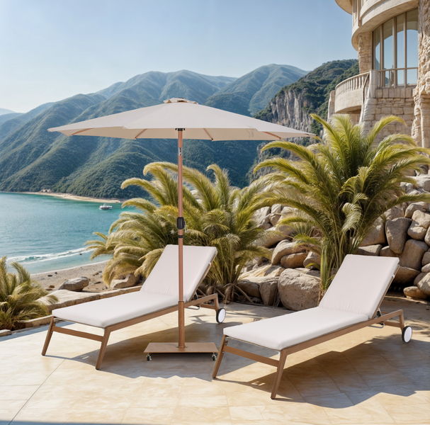 Fiji - Patio Umbrella With Teak Pole