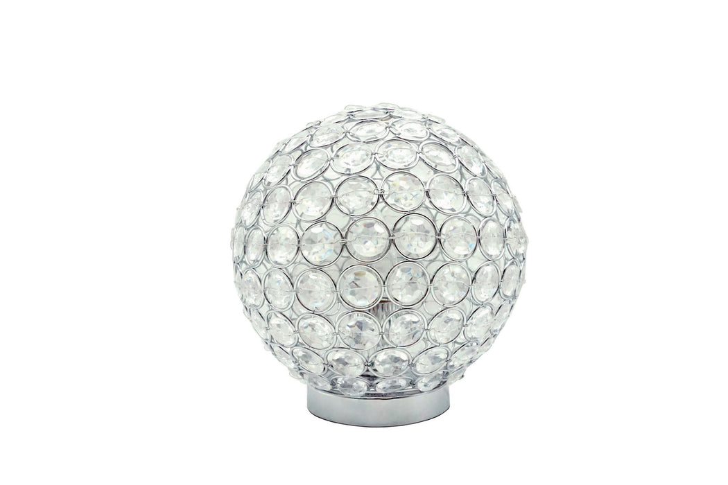 Crystal Globe - Table Lamp - Pearl Silver