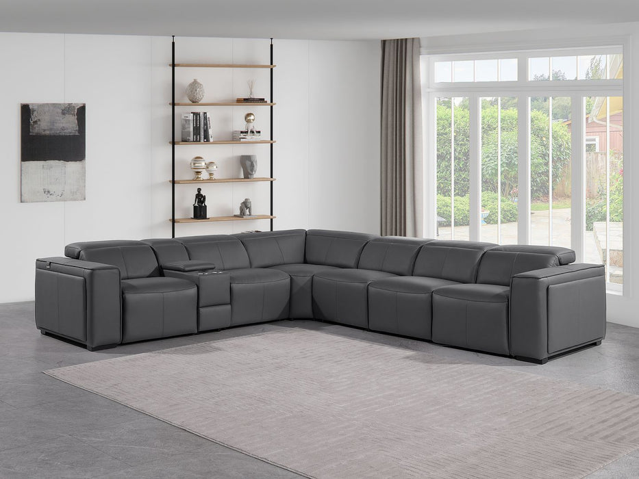 1224 - 7-Piece L-Shaped Sectional Sofa In With 3 Power Recliners & Power Headrests