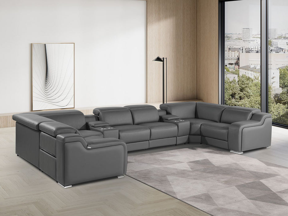 1116 - 8-Piece U-Shaped Sectional Sofa In With 4 Power Recliners & Power Headrest
