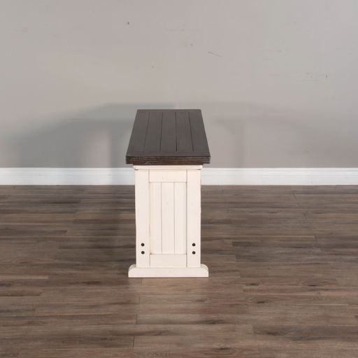 Carriage House - Counter Side Bench - Cottage White / Europen Dark