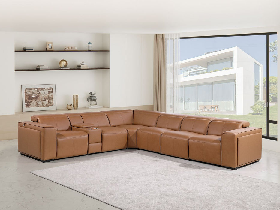 1224 - 7-Piece L-Shaped Sectional Sofa In With 3 Power Recliners & Power Headrests