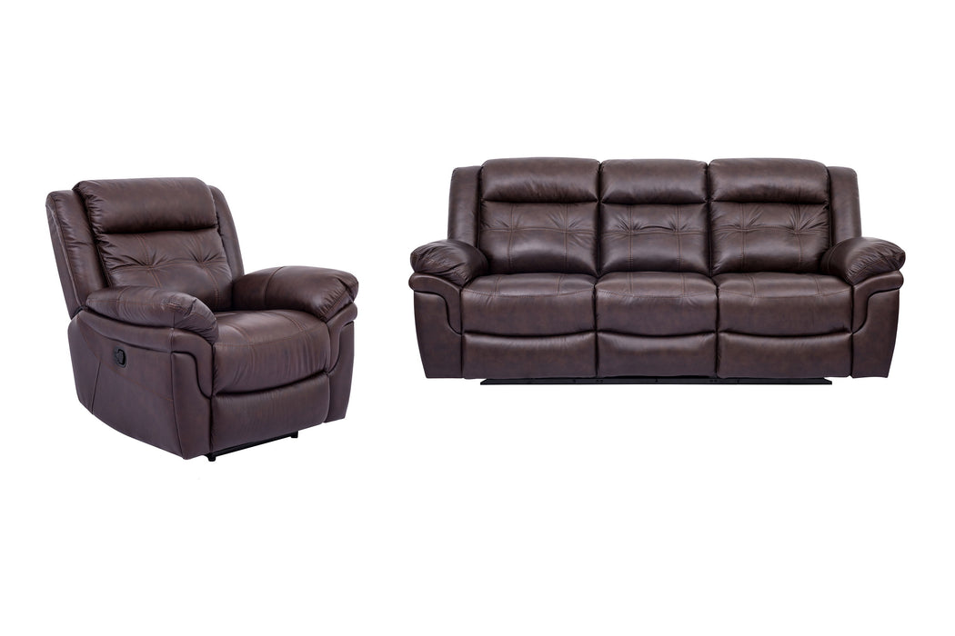Marcel - Manual Reclining 2 Piece Sofa And Recliner Set - Dark Brown