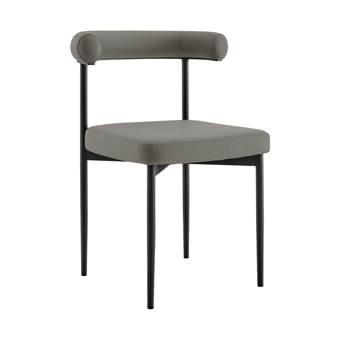 Veronica Shannon -Round Glass Dining Table Set - Matte Black Legs