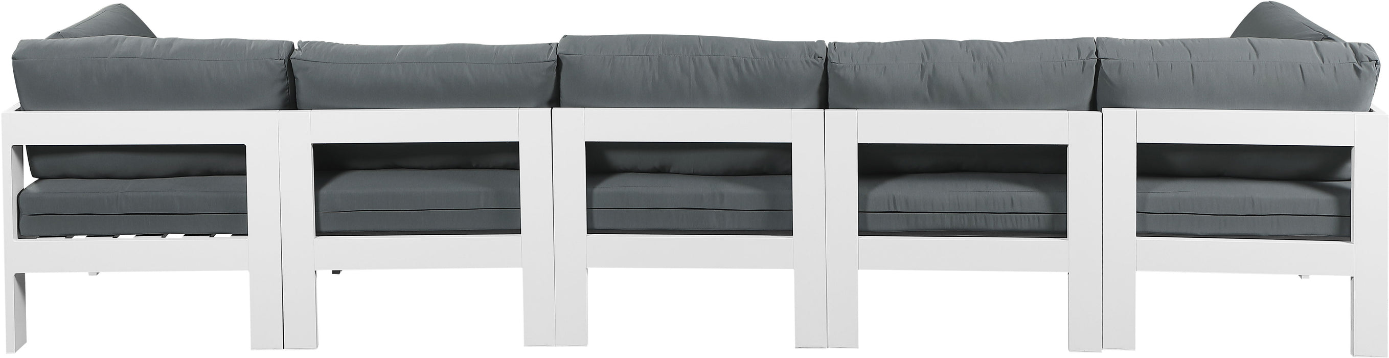 Nizuc - Outdoor Patio 5 Seat Modular Sofa With White Frame