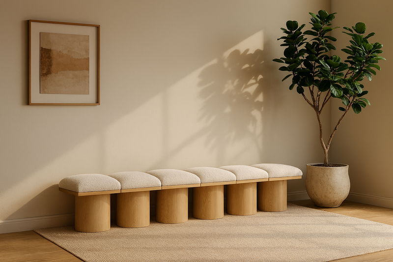 Pavilion - 6 Piece Modular Bench With Natural Base