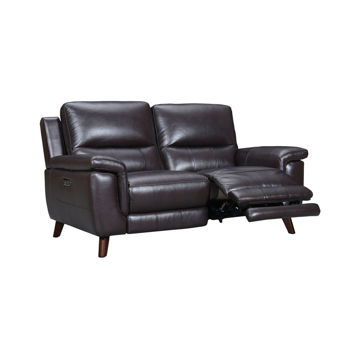 Lizette - Leather Power Recliner Loveseat With USB - Brown