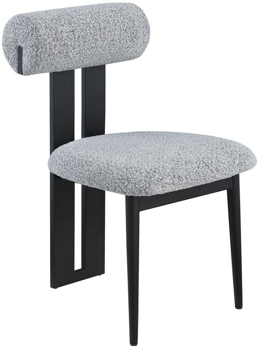 Dario - Boucle Dining Chair With Black Frame (Set of 2)
