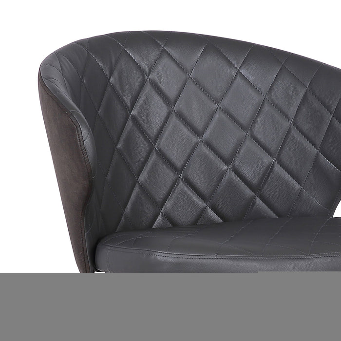 Ava - Contemporary Dining Chair - Black Powder / Gray
