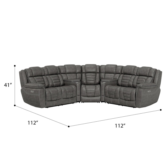 Rosenberg - Power Reclining Sectional - Dark Gray
