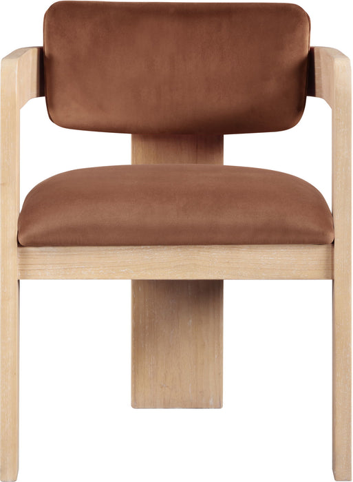 Sacha - Velvet Dining Chair With Natural Base (Set of 2)