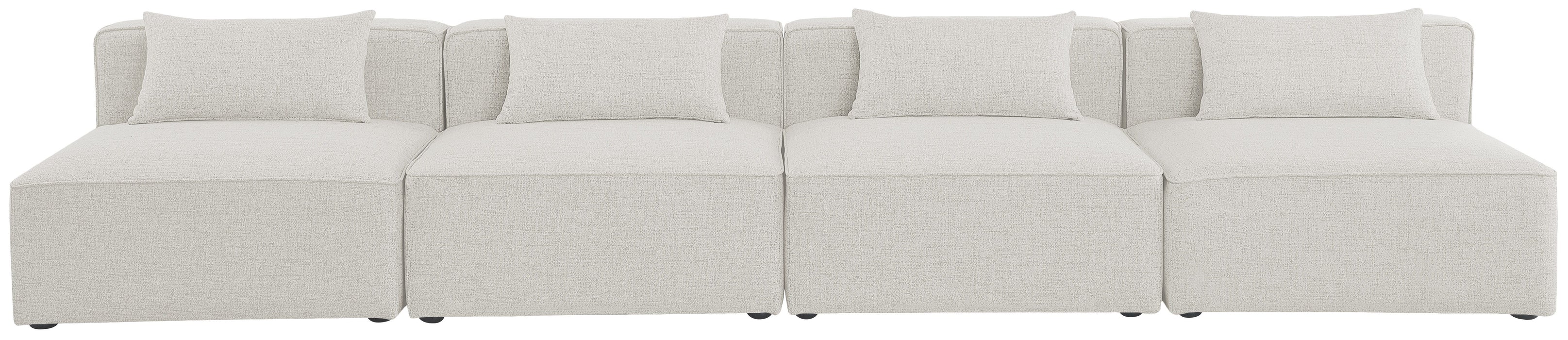 Cube - Linen Modular 4 Seat Armless Sofa