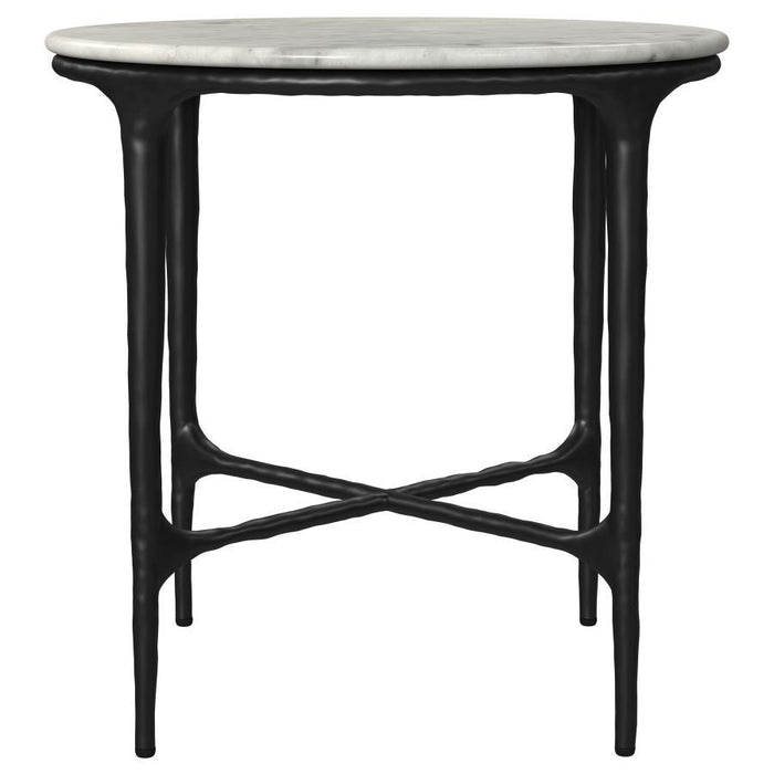Hermas - Round Marble Coffee And End Table Set