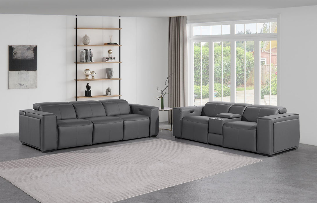 1224 - 6-Piece Modular Power Reclining Sofa And Console Loveseat Set In With 5 Power Recliners & Power Headrests