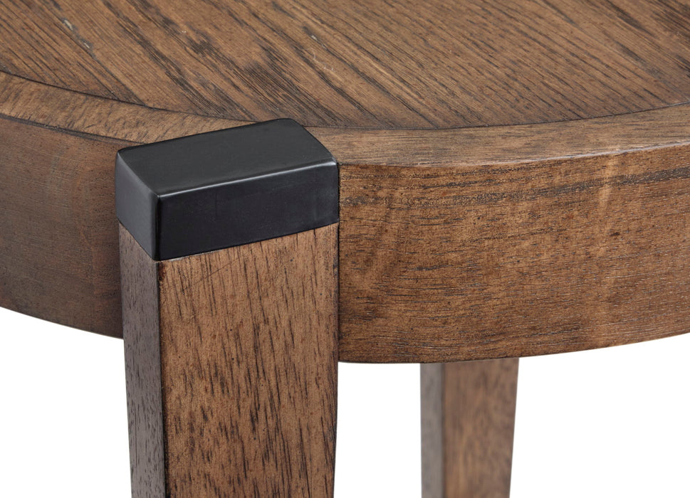 Kaysen - Round End Table - Dark Brown