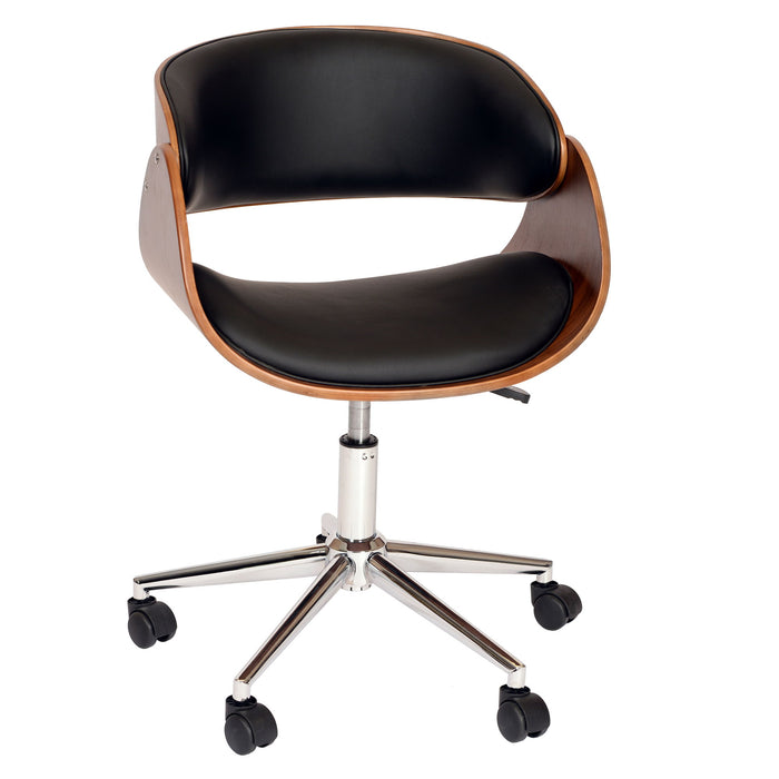 Julian - Modern Veneer Office Chair - Black / Walnut