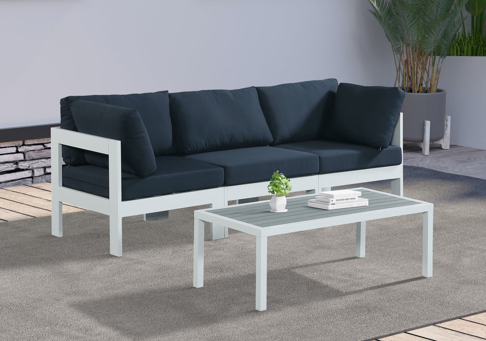 Nizuc - Outdoor Patio 3 Seat Modular Sofa With White Frame