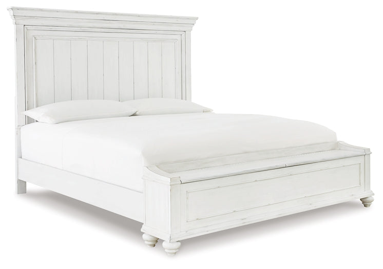 Kanwyn  Panel Bed With Storage Bench