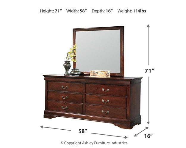 Alisdair  Sleigh Bed With Mirrored Dresser