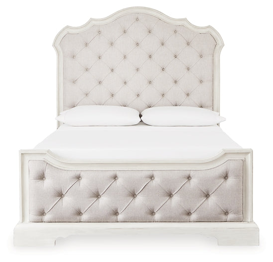 Arlendyne Queen Upholstered Bed with Mirrored Dresser, Chest and 2 Nightstands