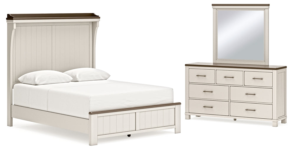 Darborn Queen Panel Bed with Mirrored Dresser