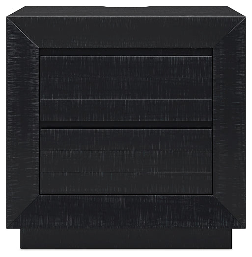 Londer King Panel Bed with Mirrored Dresser, Chest and Nightstand