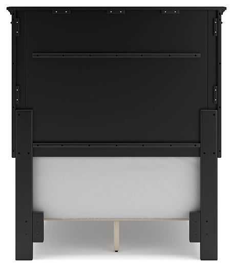 Lanolee Twin Panel Bed with Mirrored Dresser, Chest and Nightstand