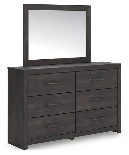 Hollivern Twin Panel Bed with Mirrored Dresser, Chest and Nightstand