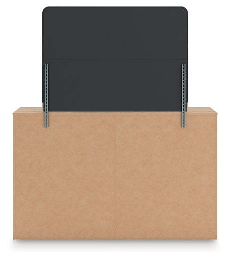 Kinlanni Queen Upholstered Panel Bed, Dresser and Mirror