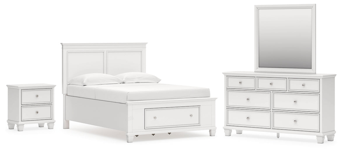 Fortman Full Panel Storage Bed, Dresser, Mirror and Nightstand